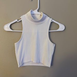 White Turtleneck tank top